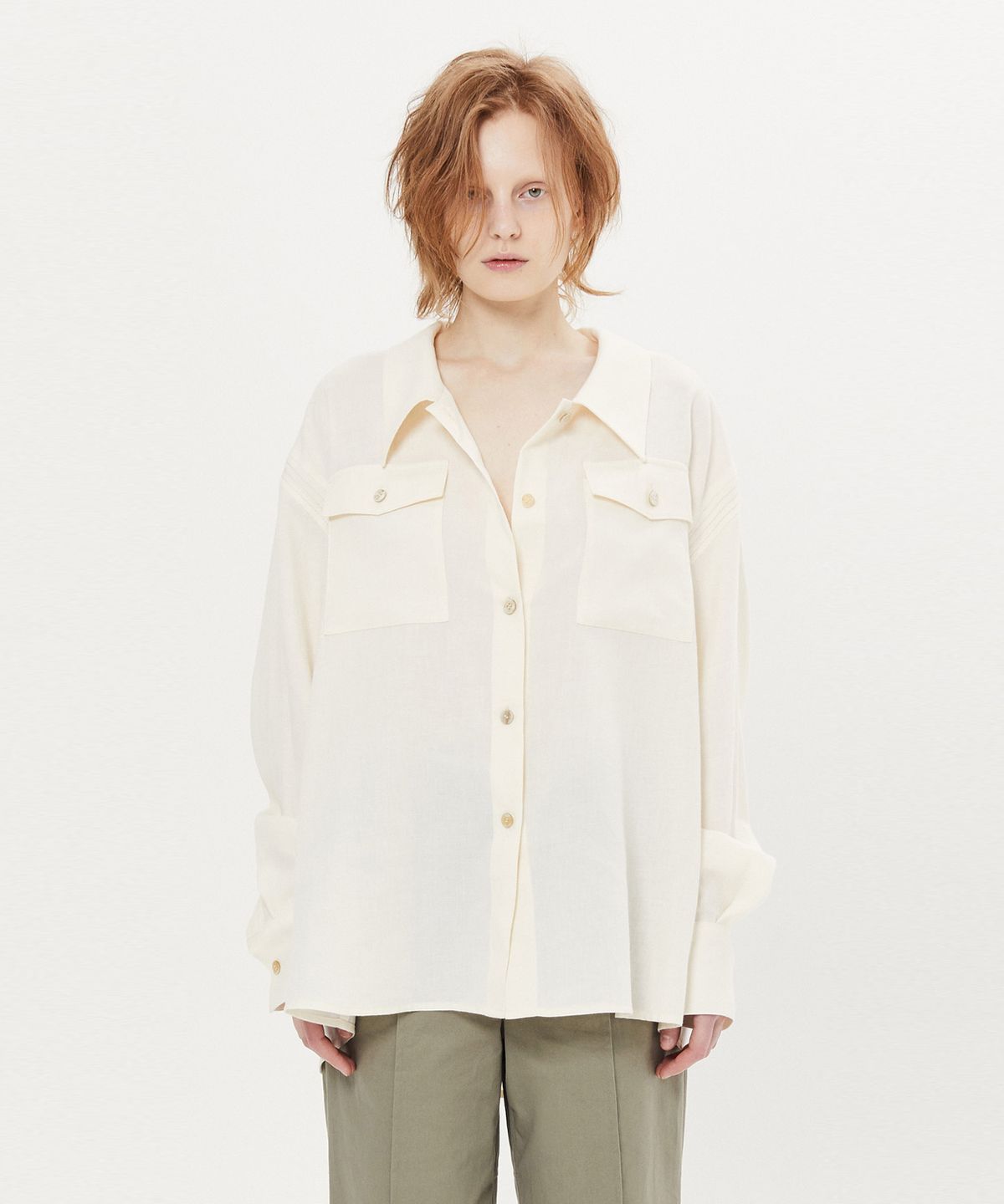 마뗑킴(MATIN KIM) POCKET IVORY SHIRTS