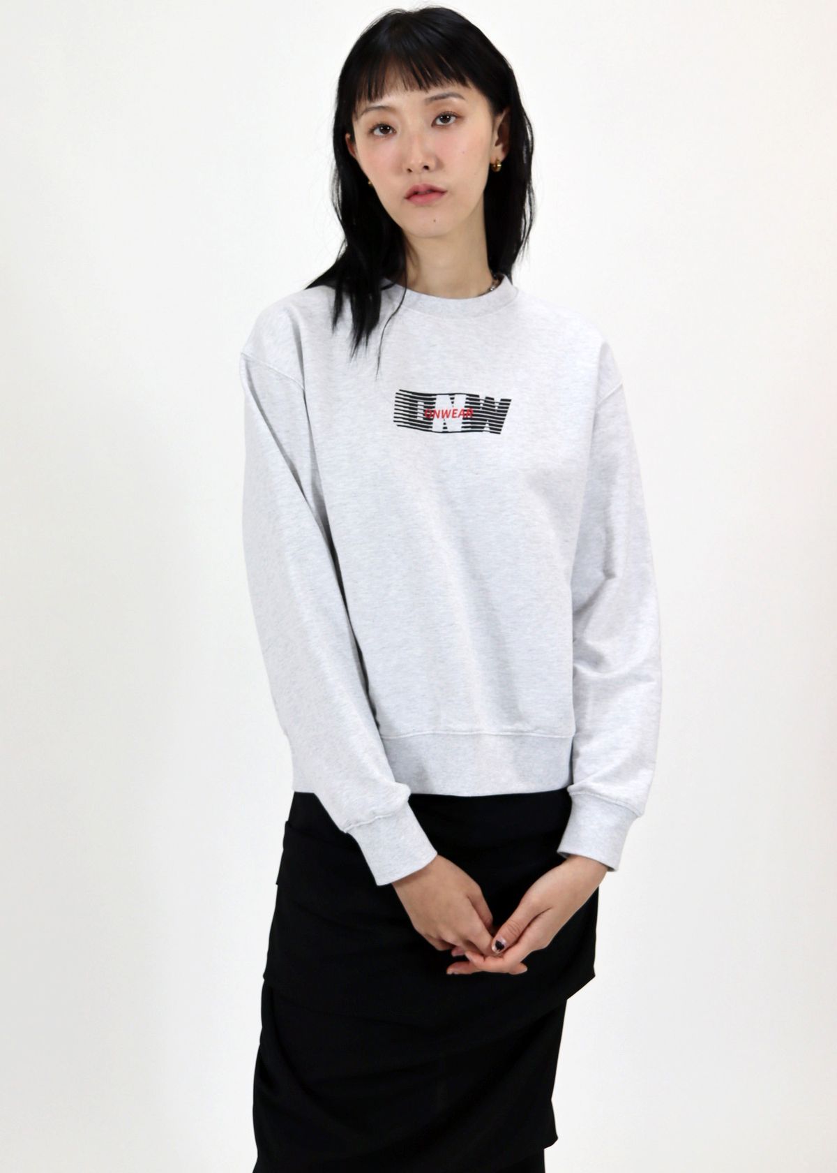 온웨어(ONWEAR) ONW LOGO SWEATSHIRT_MELANGE GREY