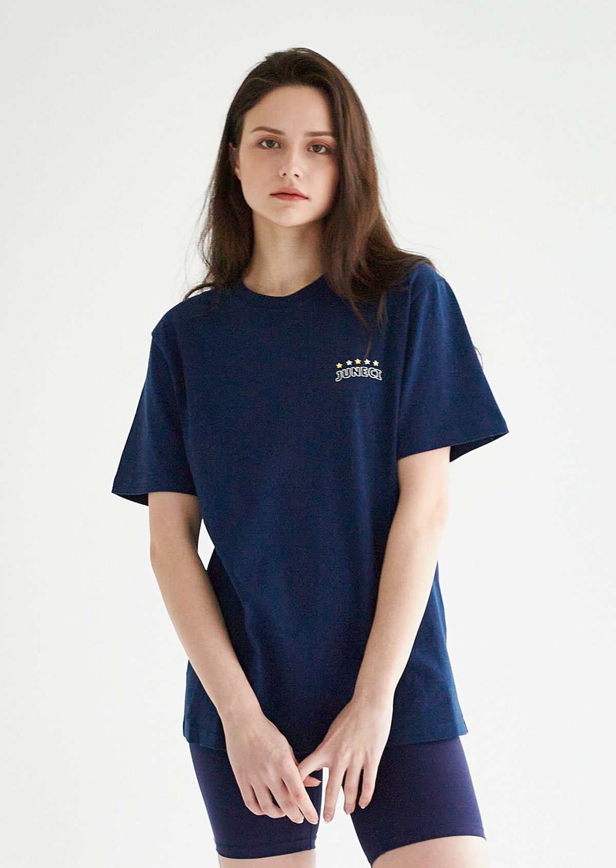 주네시 스포츠 클럽(JUNECI SPORTS CLUB) 애벗키니 코튼USA 티셔츠 남녀공용 (Navy)