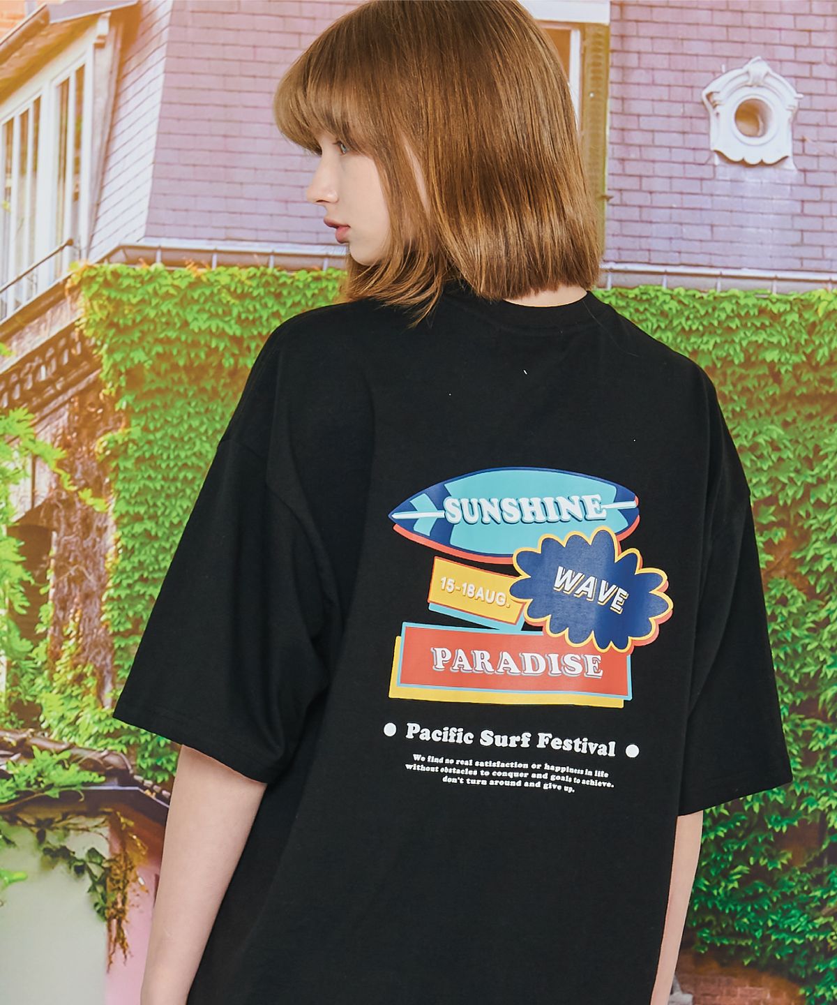 이퓨원트(IFYOUWANT) SUNSHINE WAVE T-shirt black