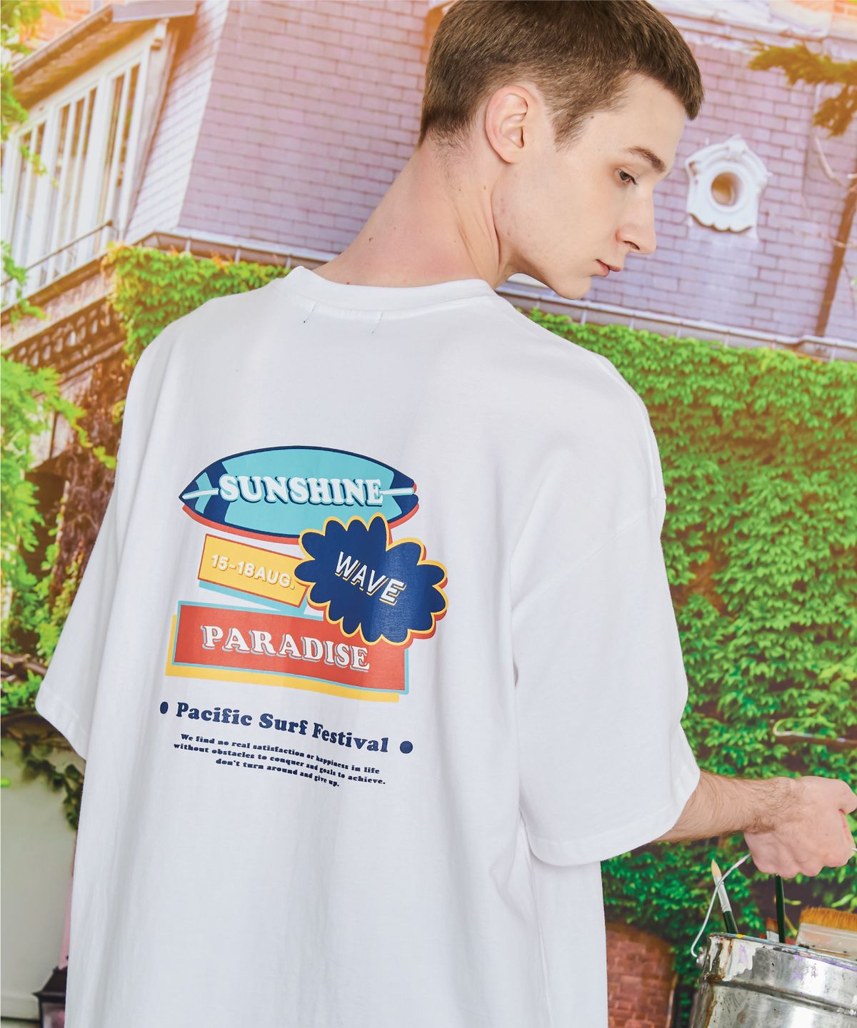 이퓨원트(IFYOUWANT) SUNSHINE WAVE T-shirt white