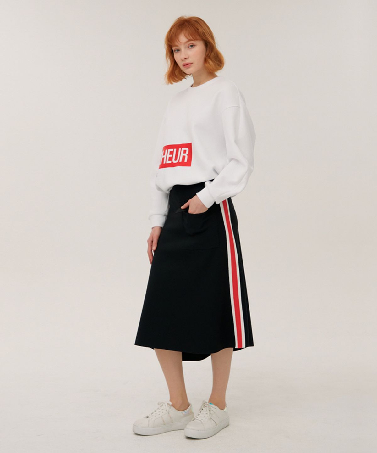 쎄뚜(CETU) 언밸런스 헴 플레어스커트