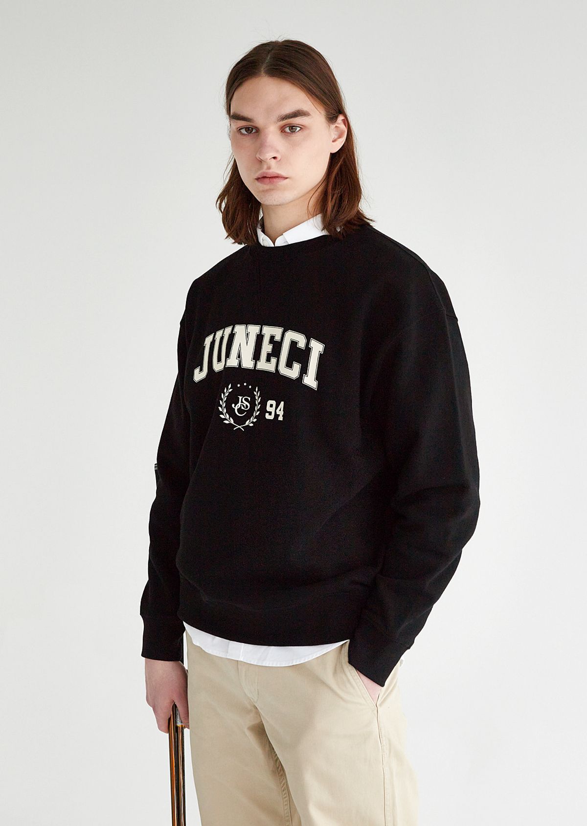 주네시 스포츠 클럽(JUNECI SPORTS CLUB) JSC Uniform 스웨트셔츠 남성용 (Black)