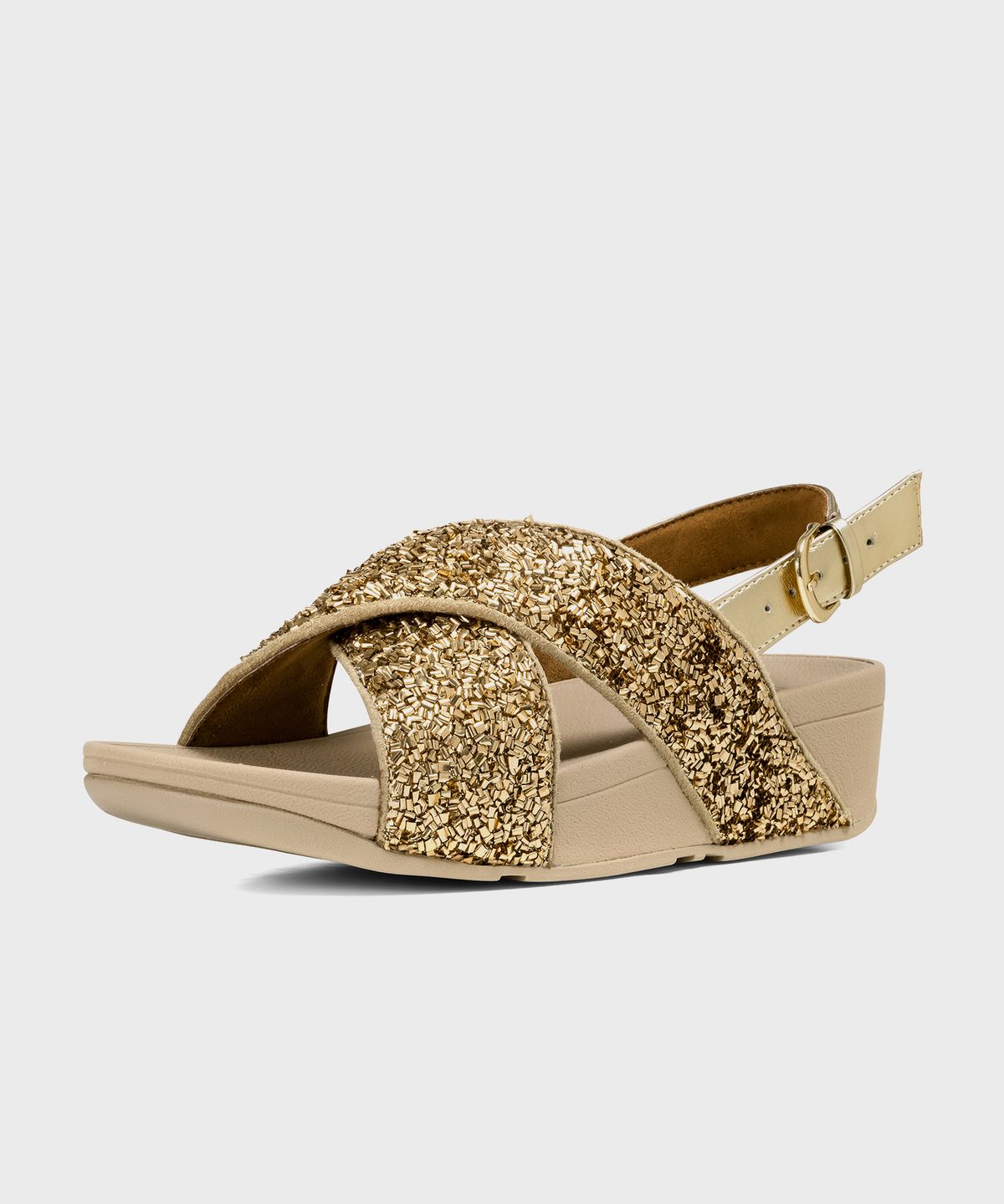 핏플랍(FITFLOP) 루루 쉬머포일 샌들 Gold