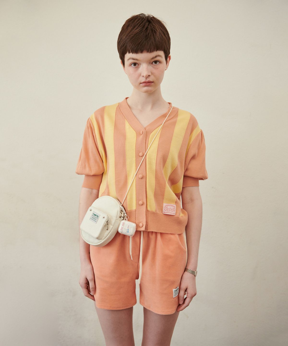 시눈(SINOON) STRIPE PUFF CARDIGAN