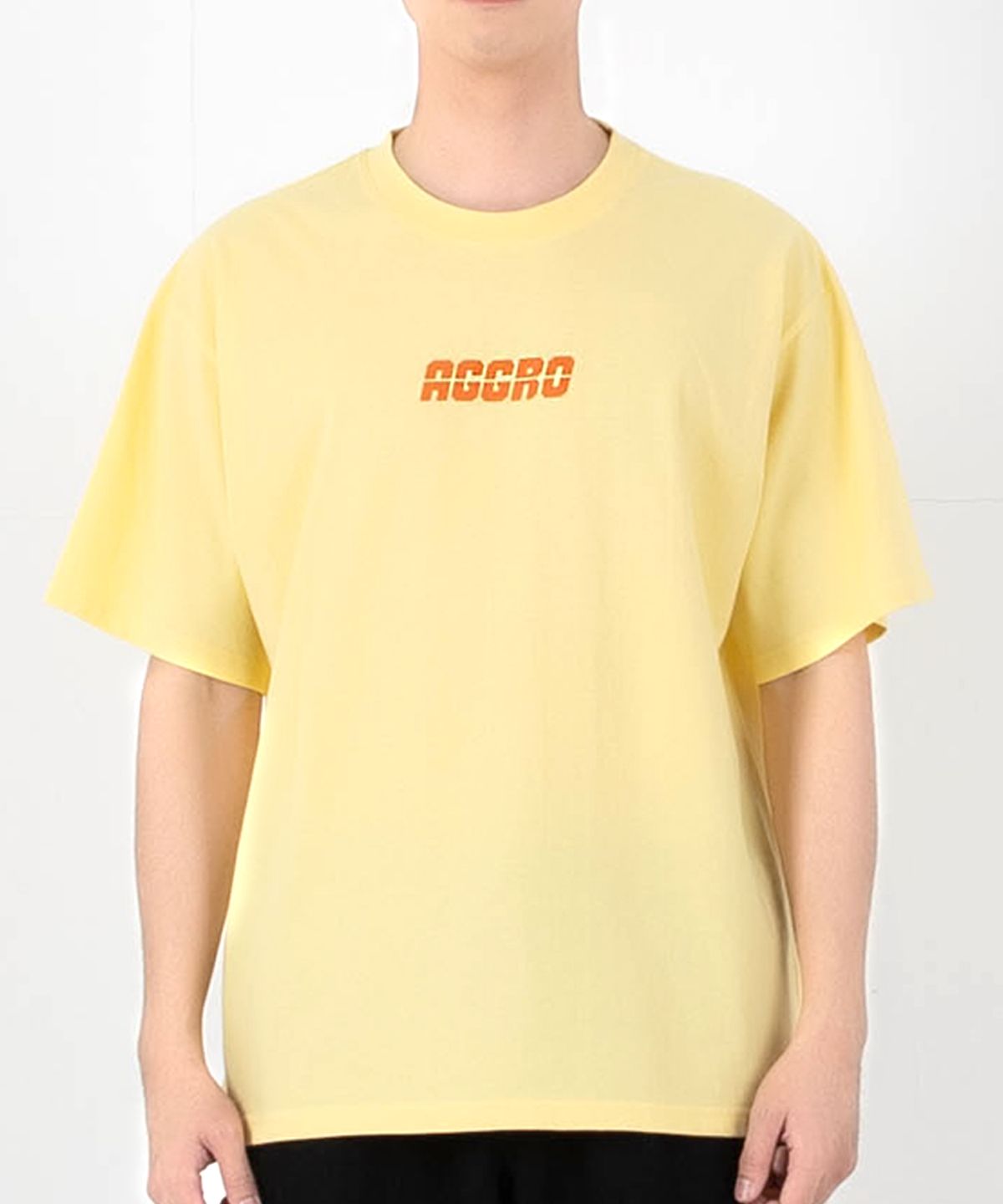 어그로(AGGRO) 컬러풀 로고 티셔츠 SOFT YELLOW