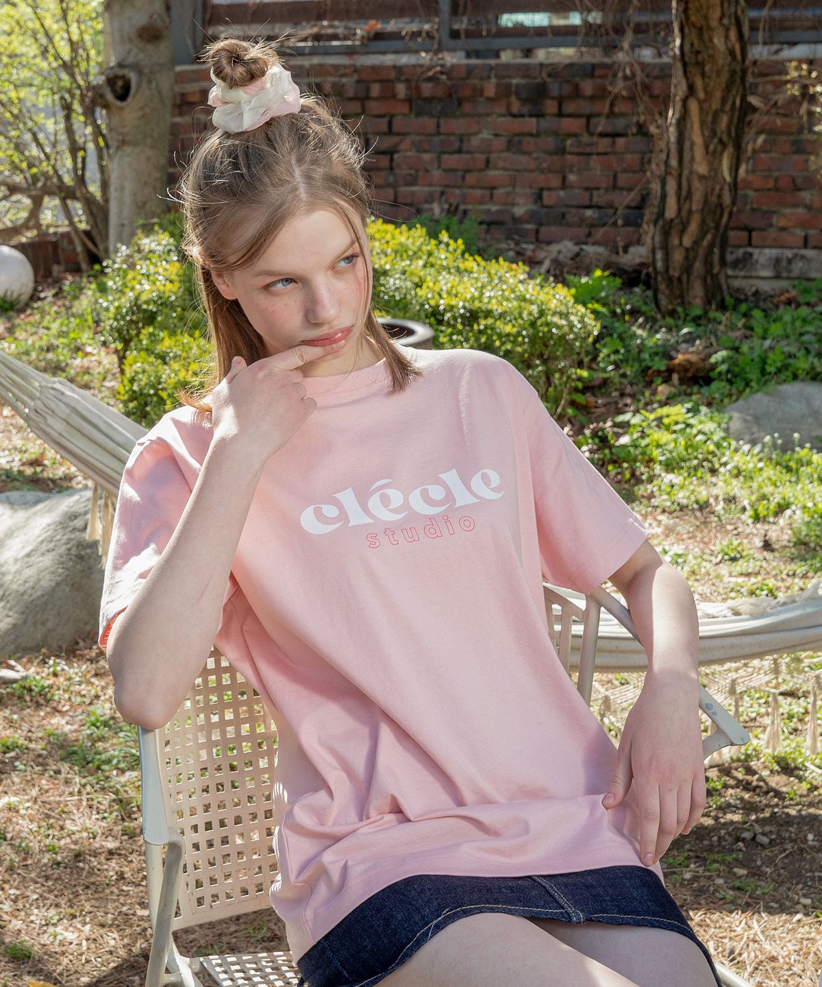 클레클레(CLECLE) curve logo tee (baby pink) - 사이즈 & 후기 | 무신사