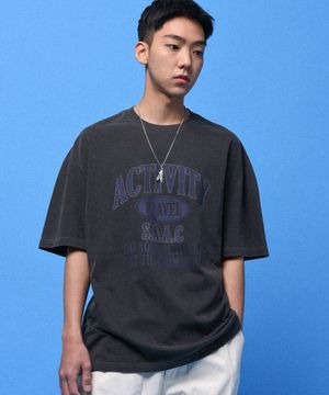 액티비티 클럽 피그먼트 반팔티 블랙 차콜