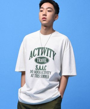 액티비티 클럽 피그먼트 반팔티 크림