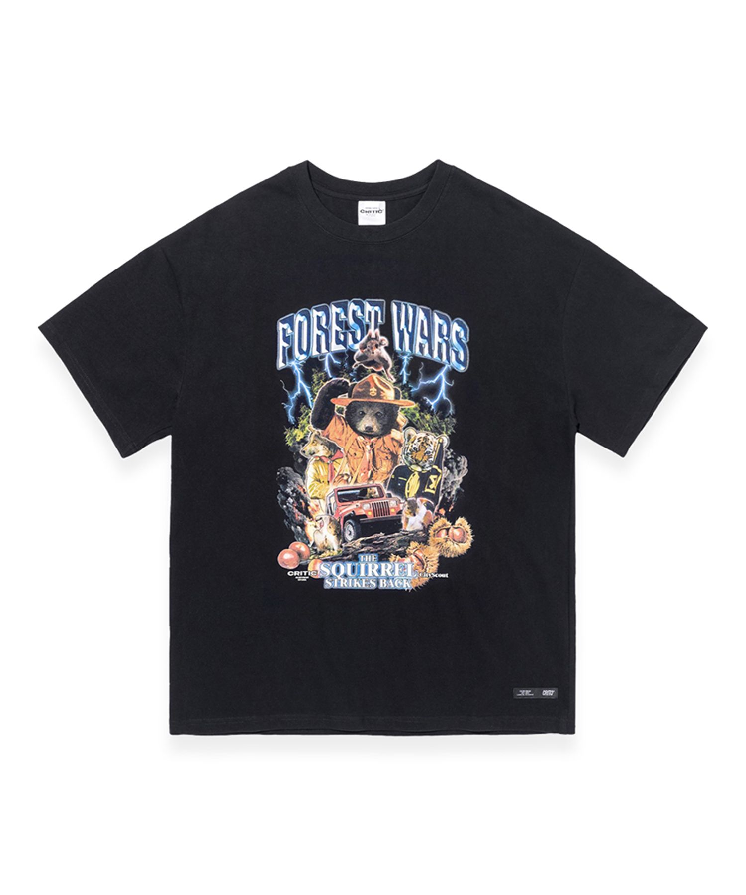 MUSINSA | CRITIC FOREST WARS SHORT SLEEVE T-SHIRT BLACK