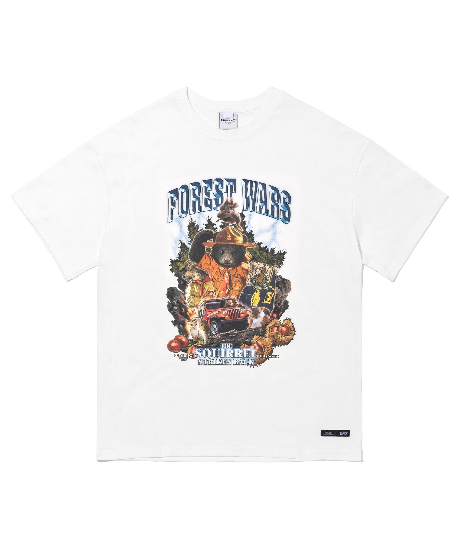 [CRITIC]FOREST WARS Short Sleeve T-Shirt/追跡付 MUSINSA | CRITIC FOREST WARS SHORT SLEEVE T-SHIRT WHITE