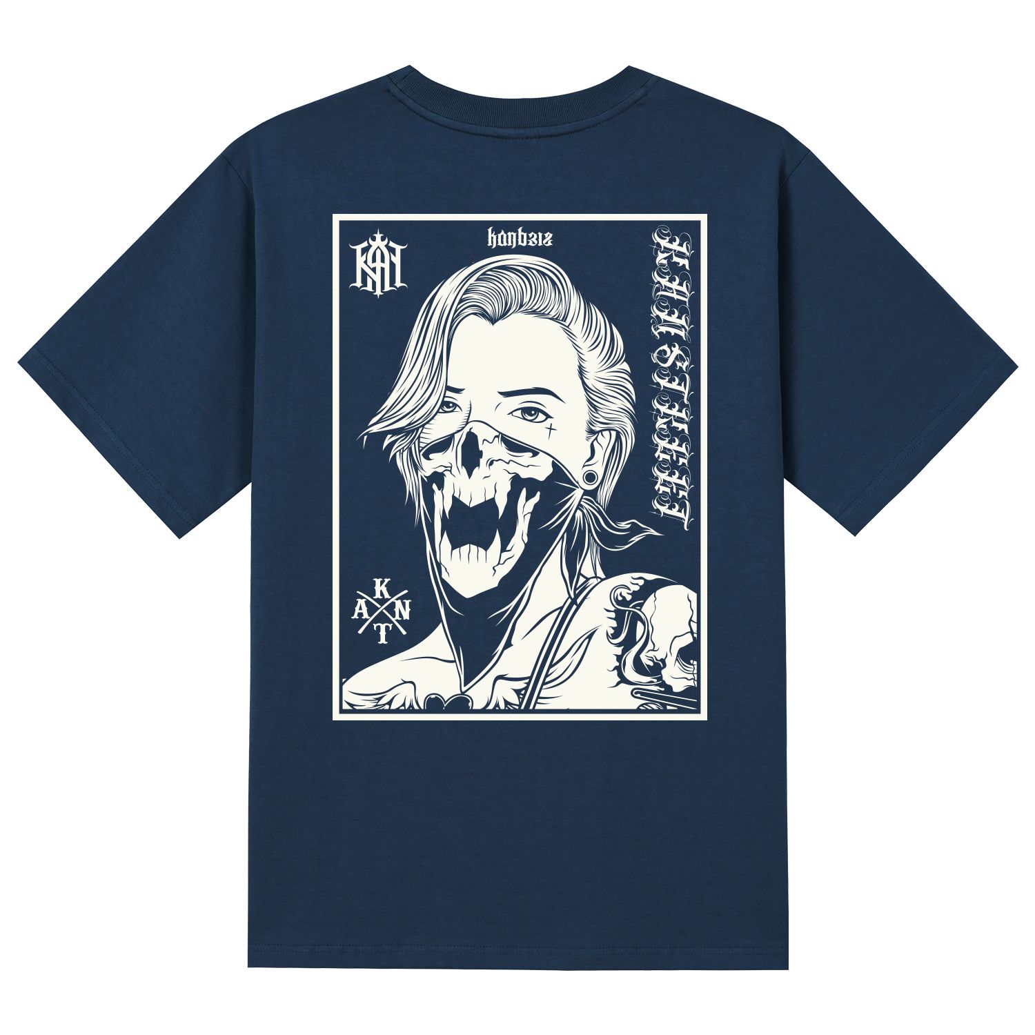 MUSINSA公式 | KAN6312 KTN0117 スカルガールズ 半袖Tシャツ - ネイビー