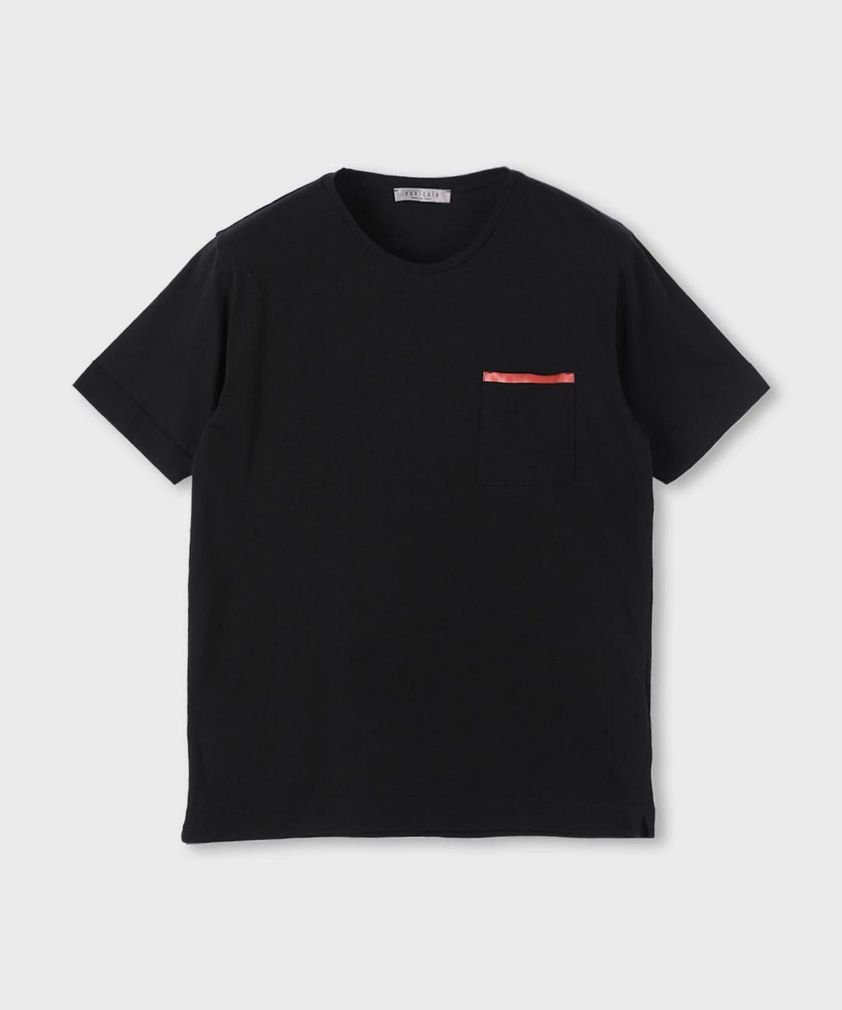 빠니깔레(PANICALE) 배색 포켓 라운드 코튼 티셔츠 2 COLOR