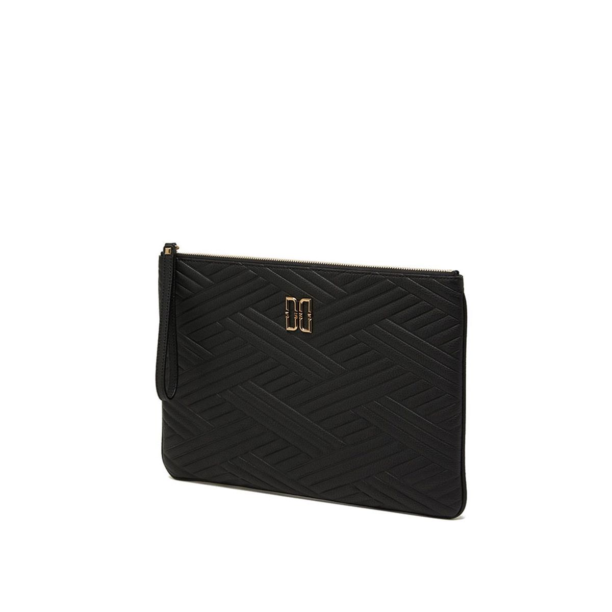 닥스 여성 액세서리(DAKS WOMENS ACCESSORIES) [CARLISLE] 블랙 칼라일 가죽 미디움 클러치 DCBA1F368BK