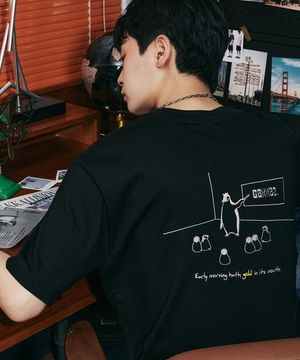 스피치 반팔 티셔츠 블랙