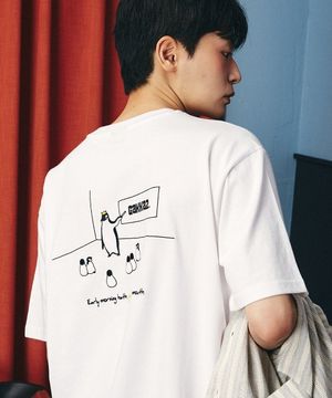 스피치 반팔 티셔츠 화이트