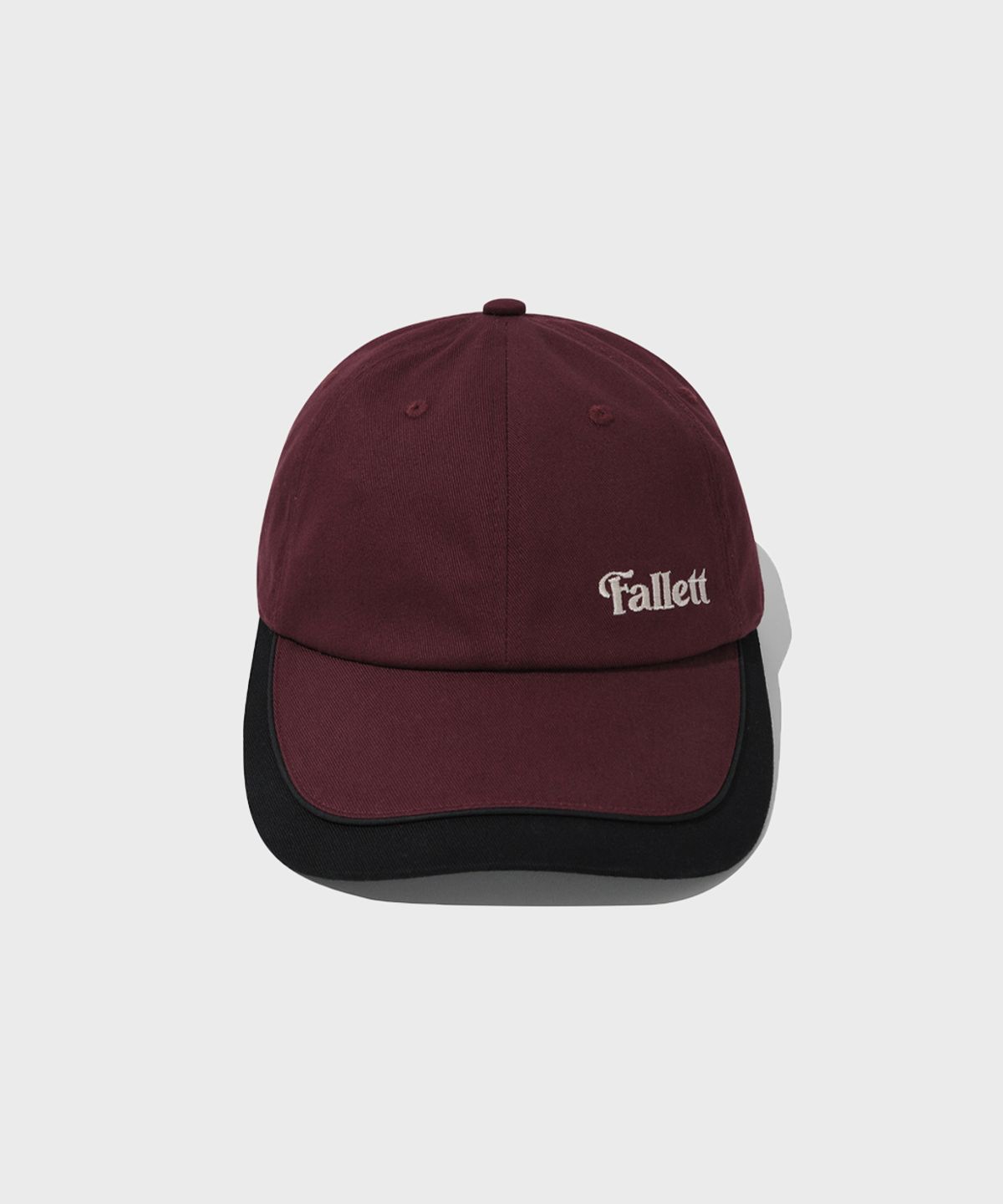 팔렛(FALLETT) 컬러블럭 볼캡 버건디