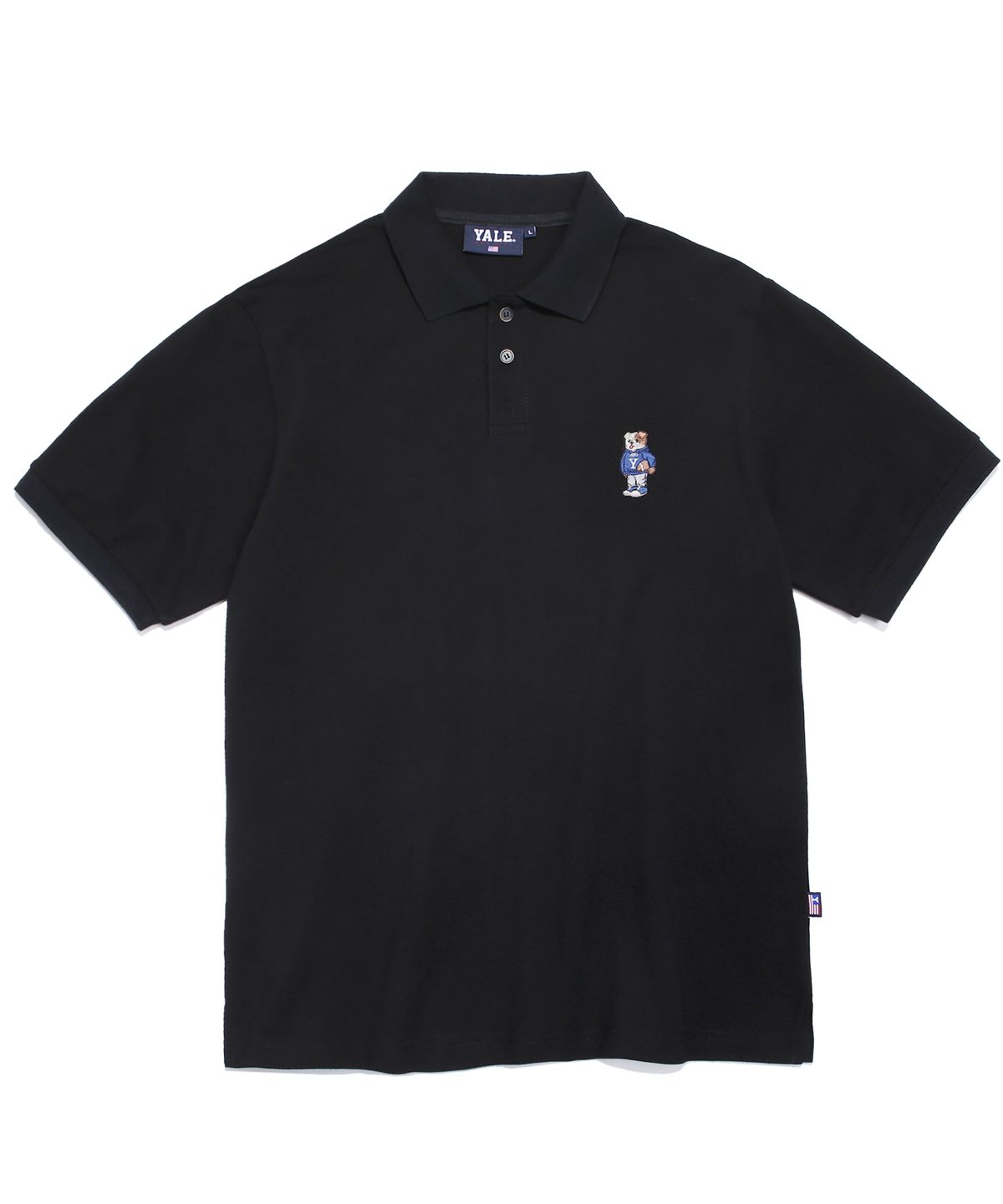 예일(YALE) EMBROIDERY DAN PK SHIRT BLACK