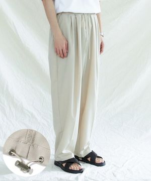 PRK 투 턱 벌룬 핏 2WAY 슬랙스 베이지