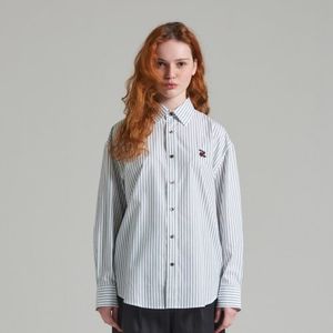 z시그니처 오버핏 셔츠 그린 스트라이프