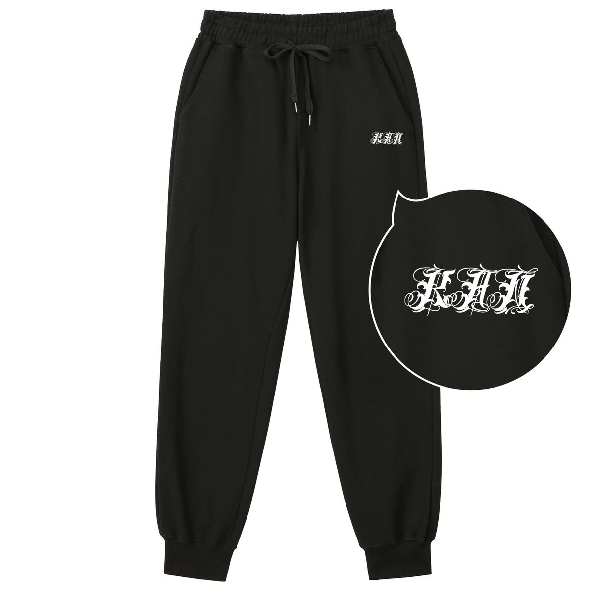 칸6312(KAN6312) KLPB0019 치카노레터링 조거팬츠 블랙