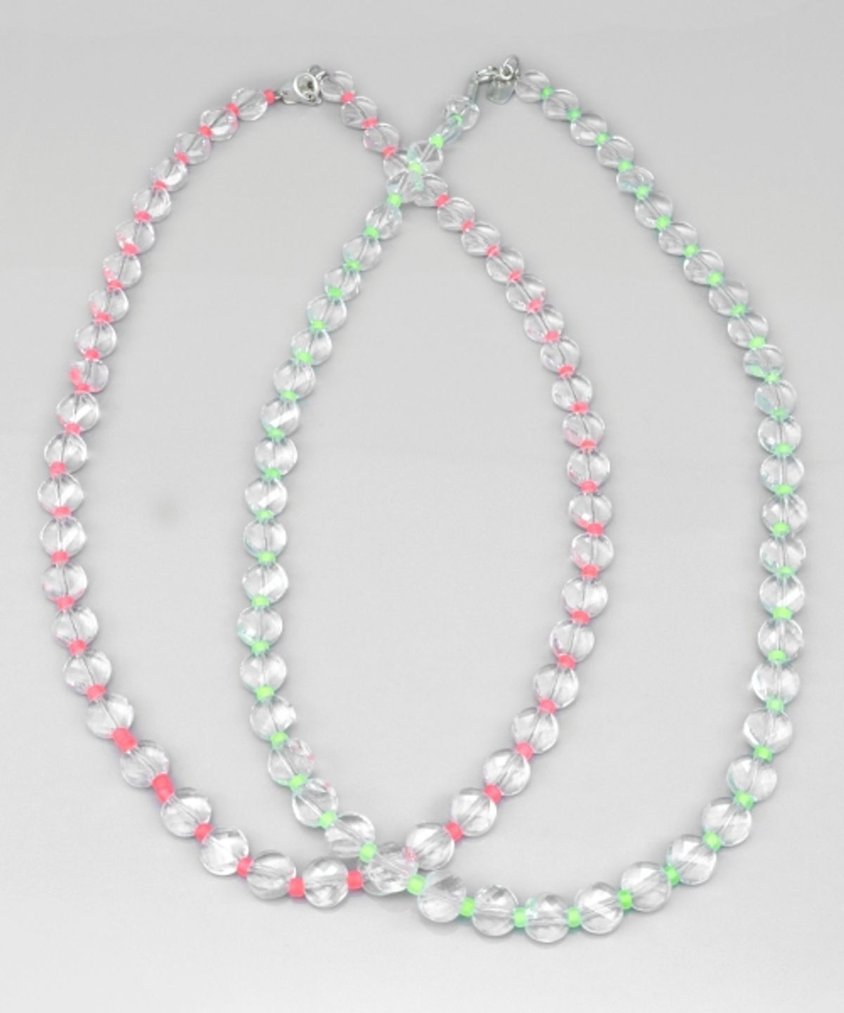 봉보(BONBEAU) Bright cutting glass ball beads mix Necklace 투명볼 네온컬러 비즈 믹스 심플 목걸이