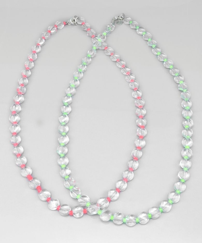 Bright cutting glass ball beads mix Necklace 투명볼 네온컬러 비즈 믹스 심플 목걸이