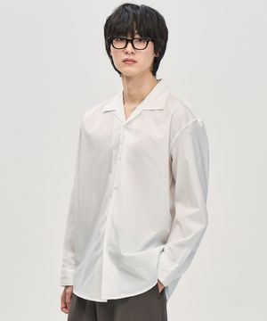 실키 오버핏 오픈카라 셔츠 (WHITE)