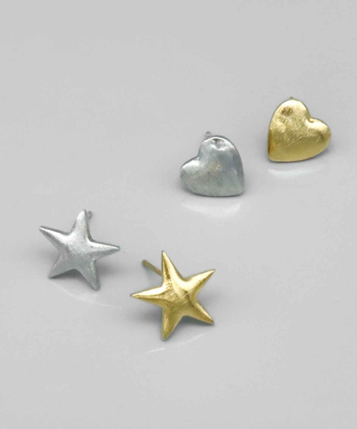 봉보(BONBEAU) Start Heart simple daily silver Eearings 별 하트 심플 데일리 은침 귀걸이