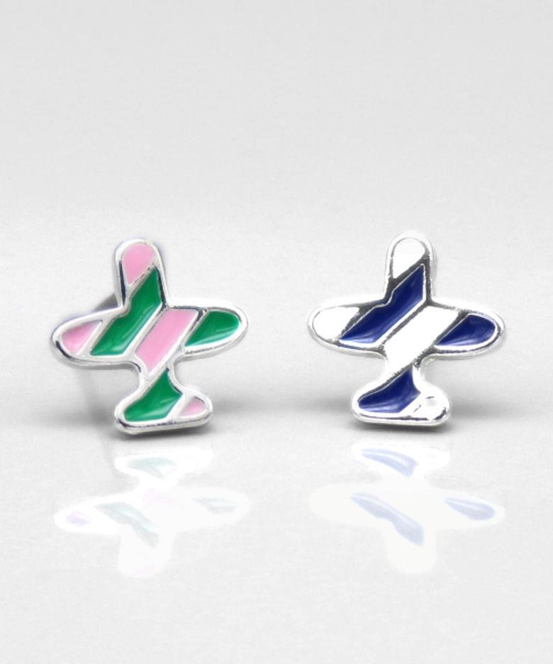 Signature airplane color pin Eearing 시그니처 비행기 컬러 심플 귀걸이