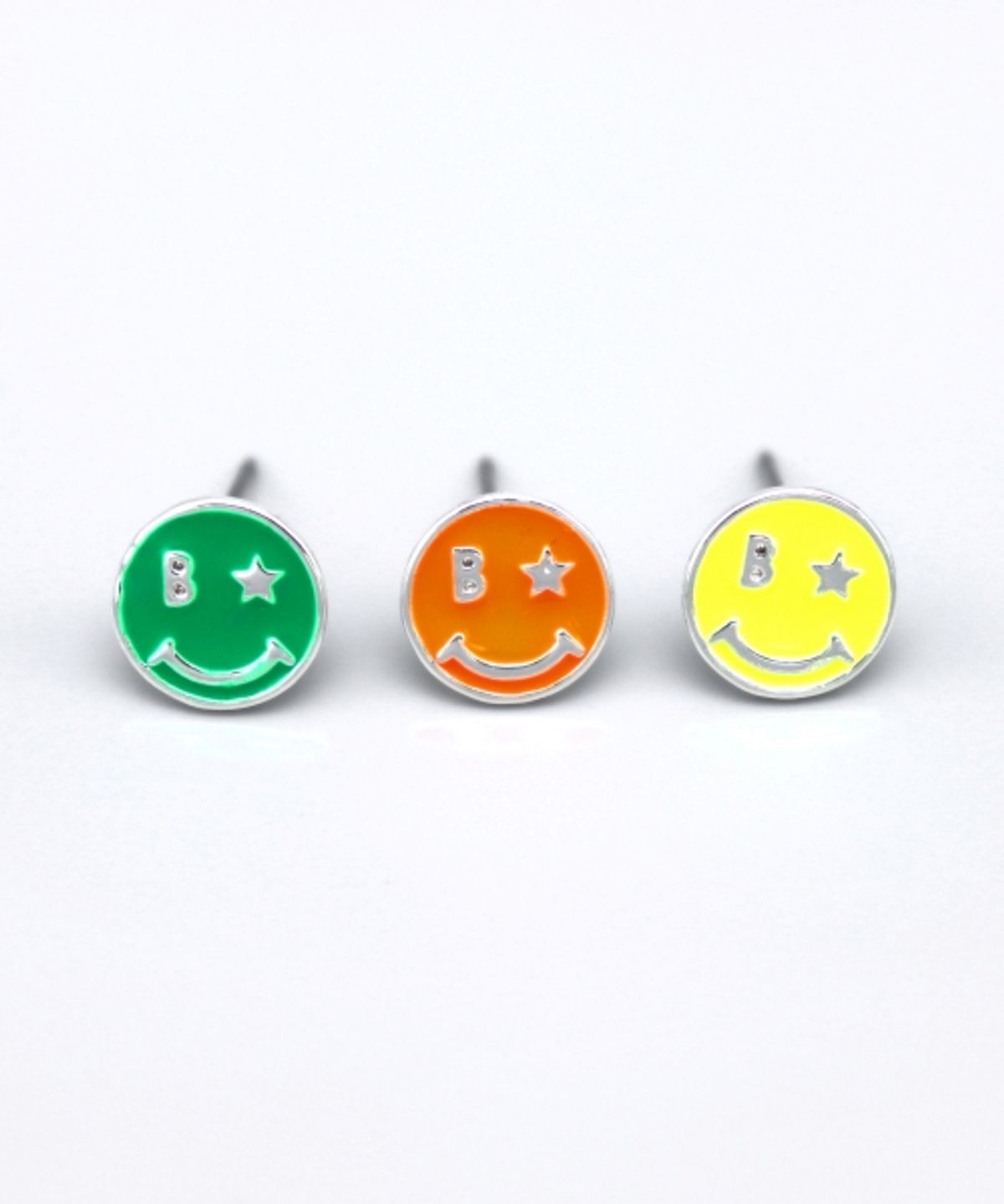 봉보(BONBEAU) Kitsch smile color pin Eearing 키치 스마일 컬러 패션 귀걸이