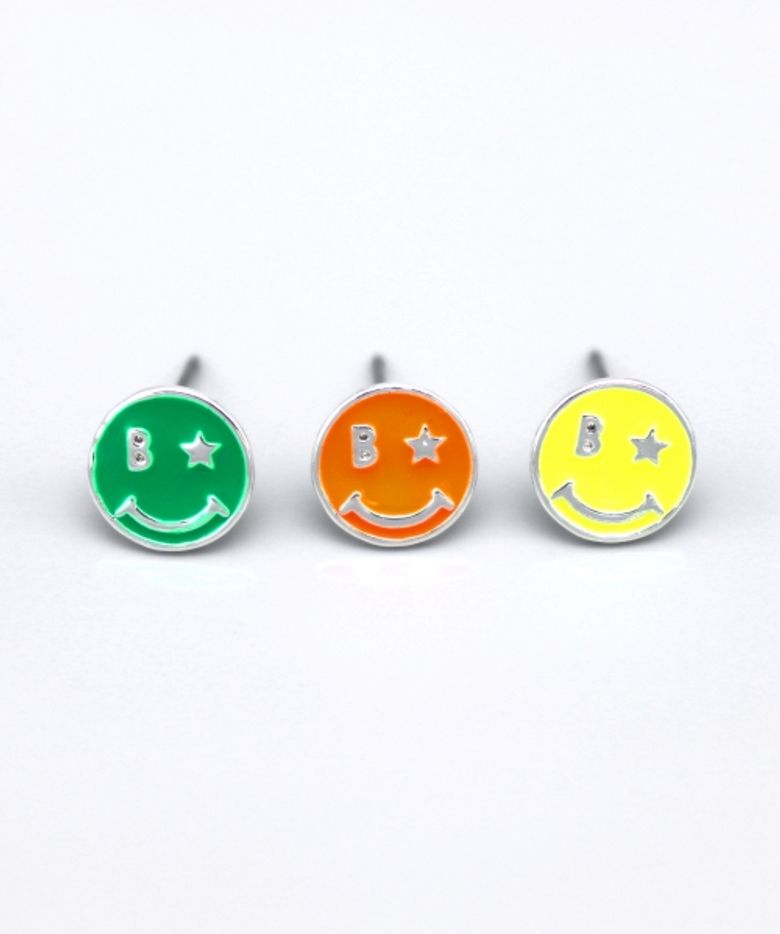 Kitsch smile color pin Eearing 키치 스마일 컬러 패션 귀걸이