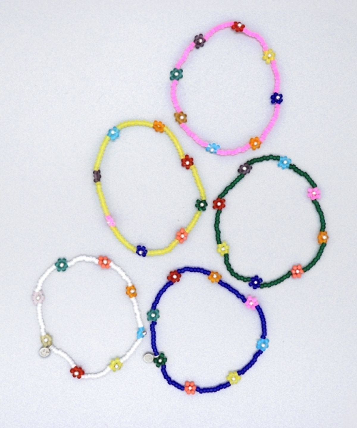 봉보(BONBEAU) Flower crush multi color beads Bracelet 스마일 참 멀티컬러 꽃 비즈 팔찌