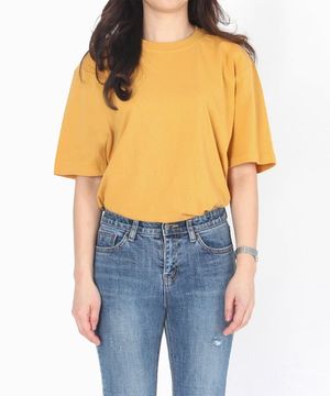 오버핏 무지 면티셔츠  ORTEE-006 머스타드