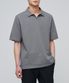 슬릿 넥 피케 폴로 셔츠 [그레이]