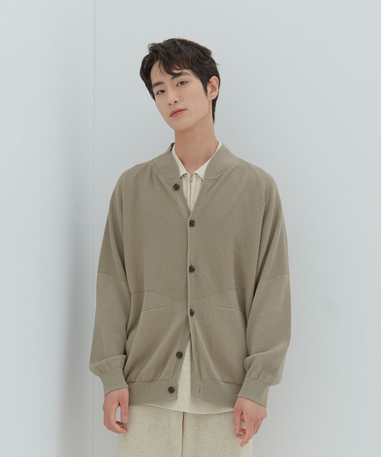 Raglan MA1 Cardigan (Olive Green)
