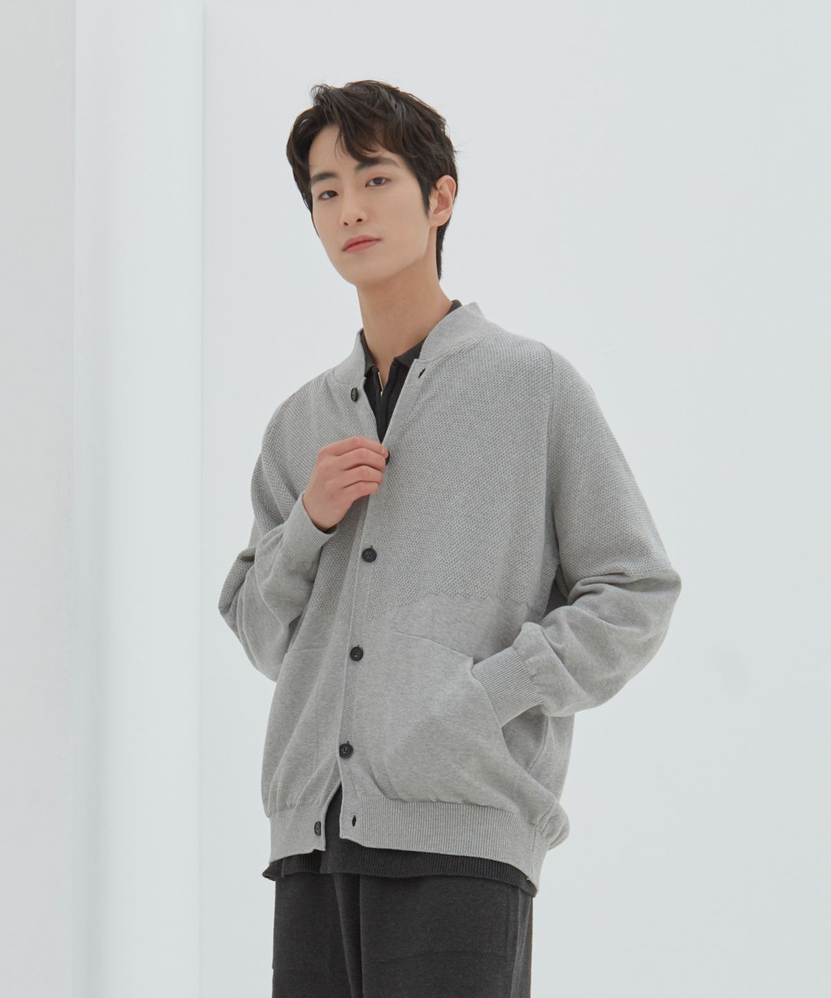 테스터먼트(TESTAMENT) Raglan MA1 Cardigan (Grey)