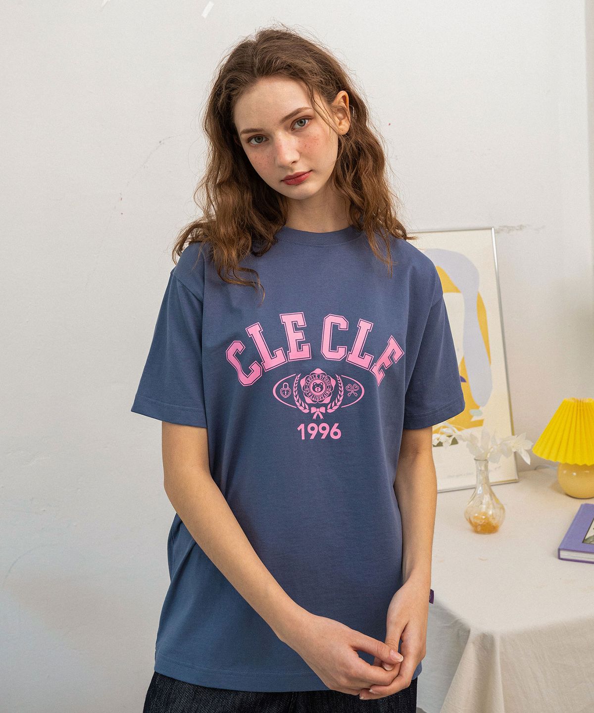 클레클레(CLECLE) university tee (indigo blue)