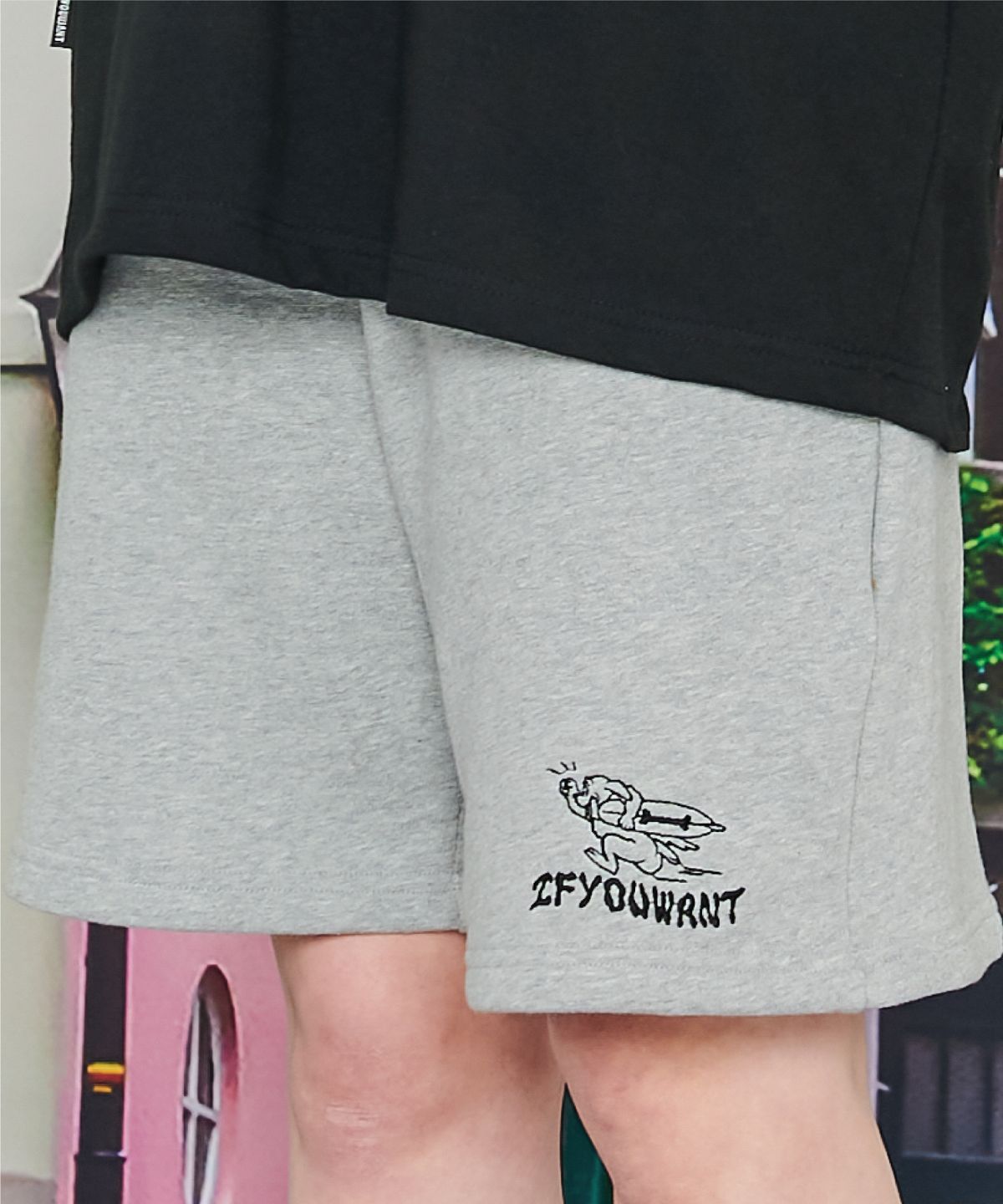 이퓨원트(IFYOUWANT) MALIBU Sweat short pants Gray