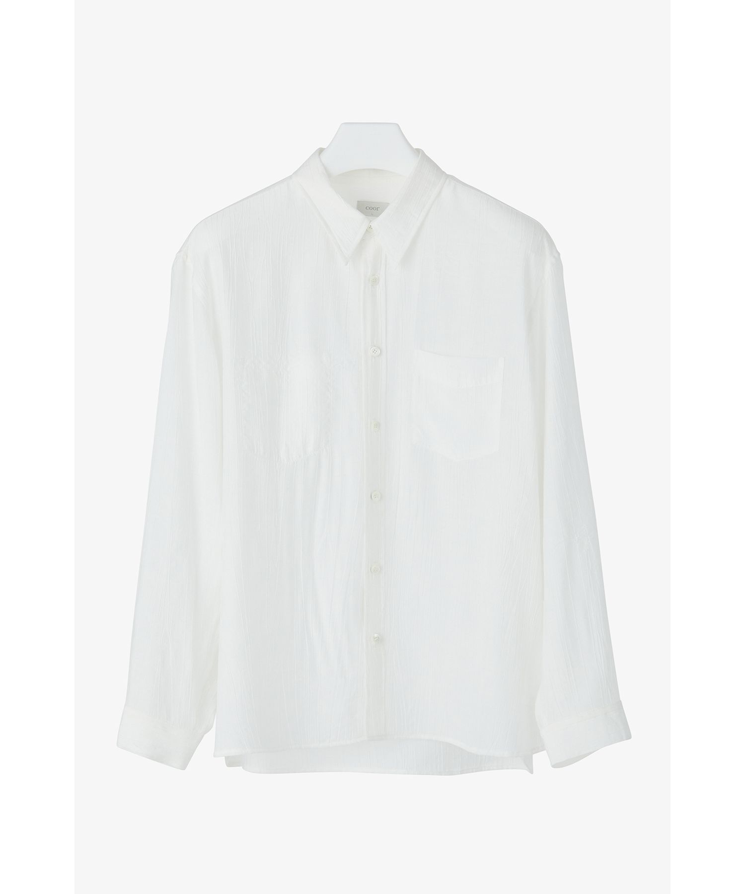 ★COOR★ Semi-overfit pleated shirt white MUSINSA | COOR SEMI-OVERSIZED PLEATED SHIRT (WHITE)