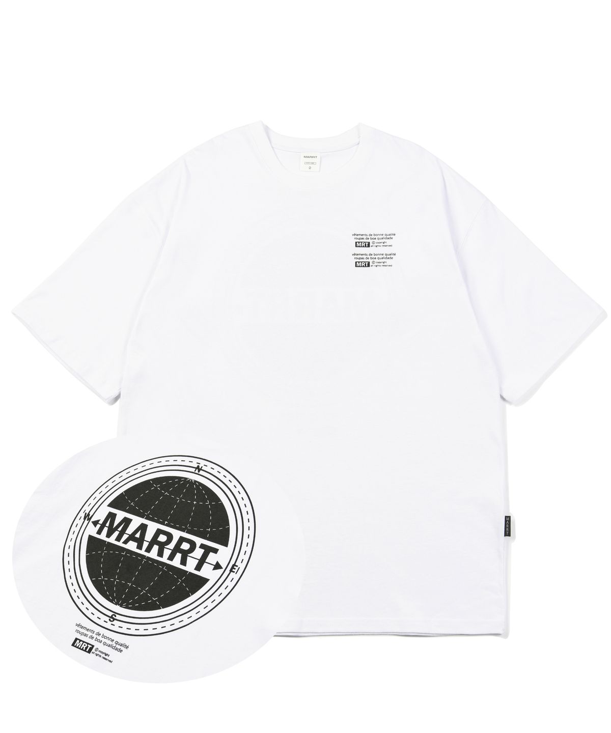 마르트(MARRT) COMPASS T-SHIRT white