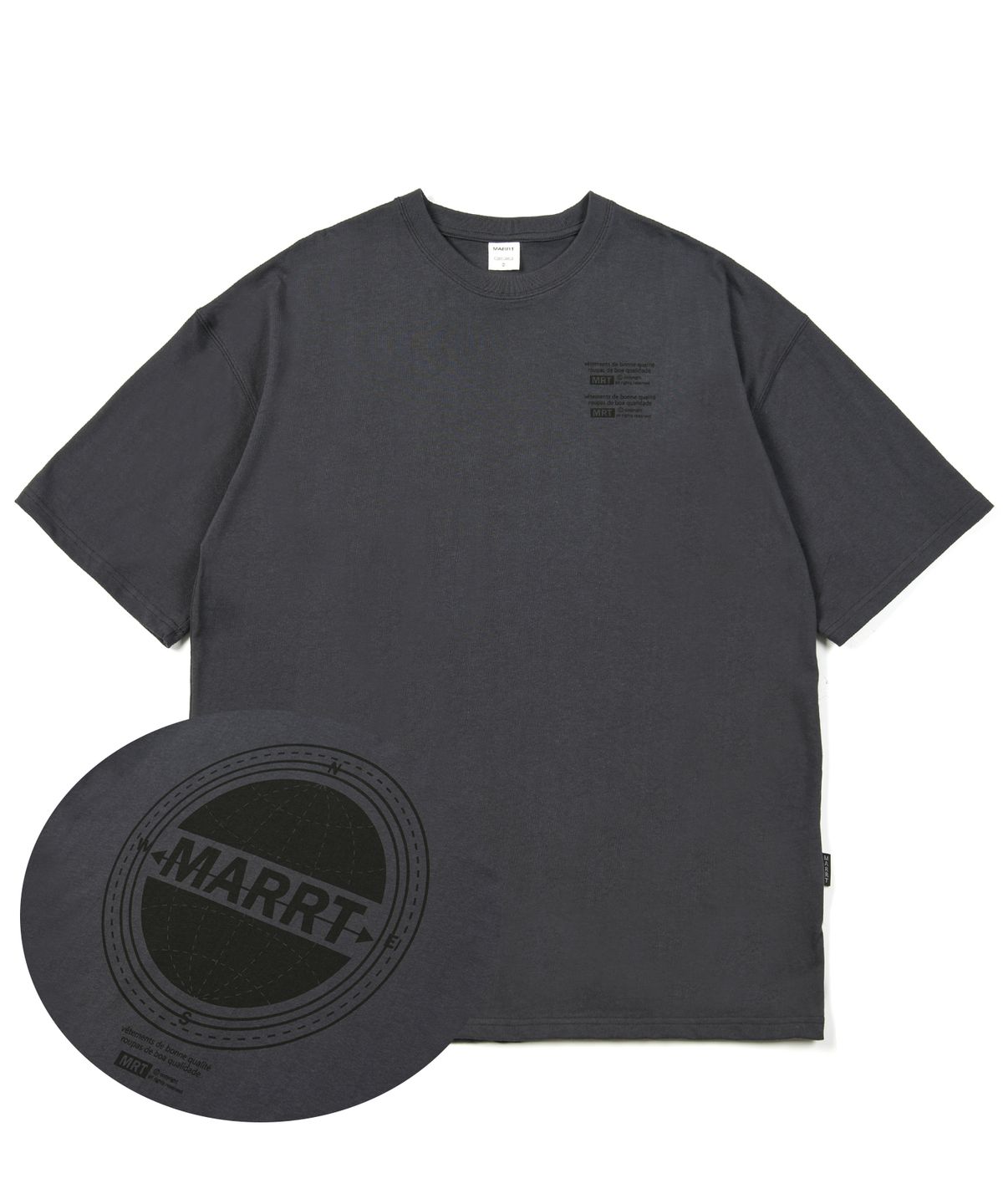 마르트(MARRT) COMPASS T-SHIRT charcoal