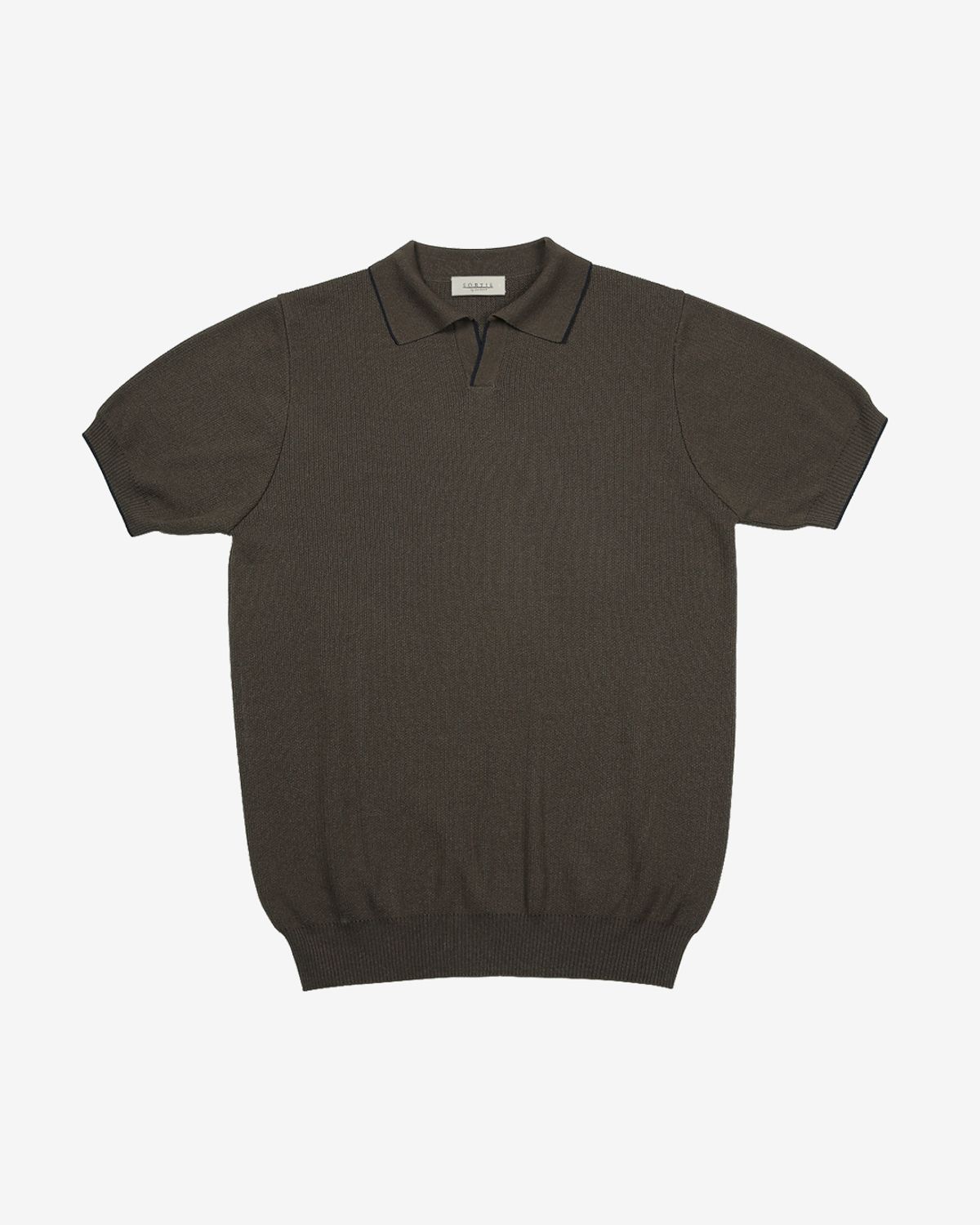 솔티(SORTIE) Combination collar knit (Brown)