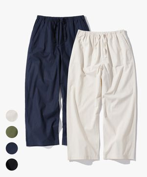 린넨 라이크 퍼티그 밴딩 팬츠