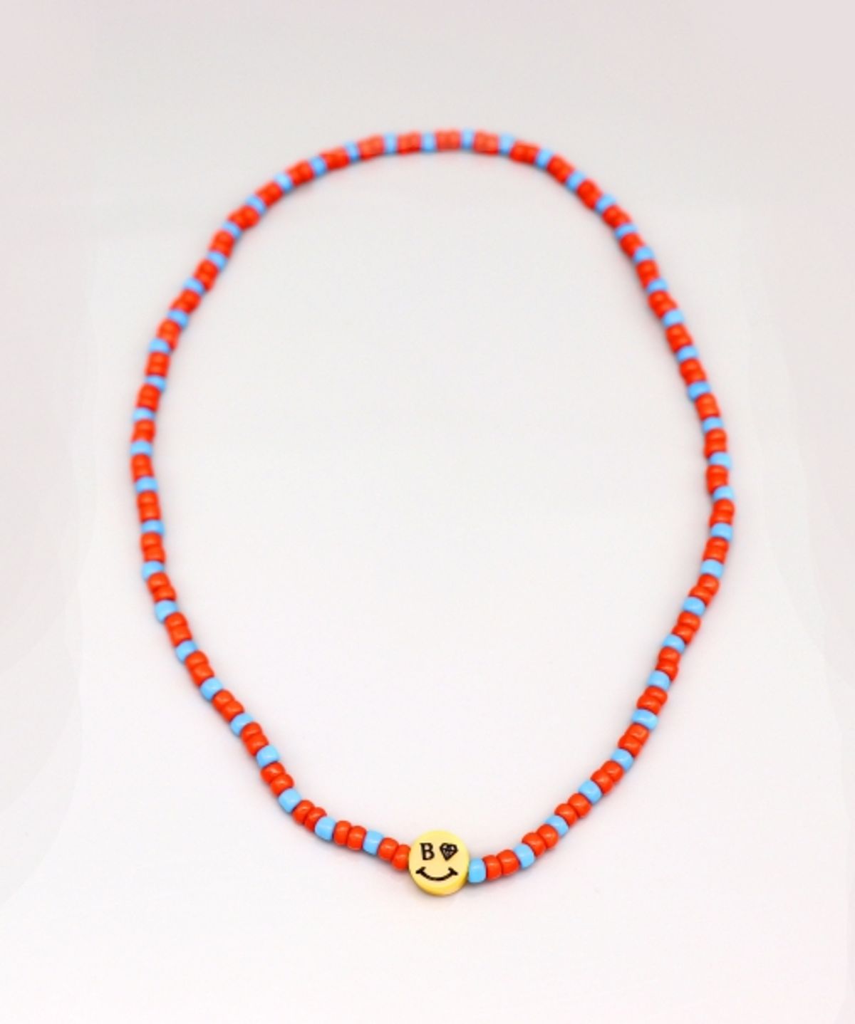 봉보(BONBEAU) Kitsch smile twotone beads Necklace 키치 스마일 팬던트 투톤 비즈 목걸이 5color