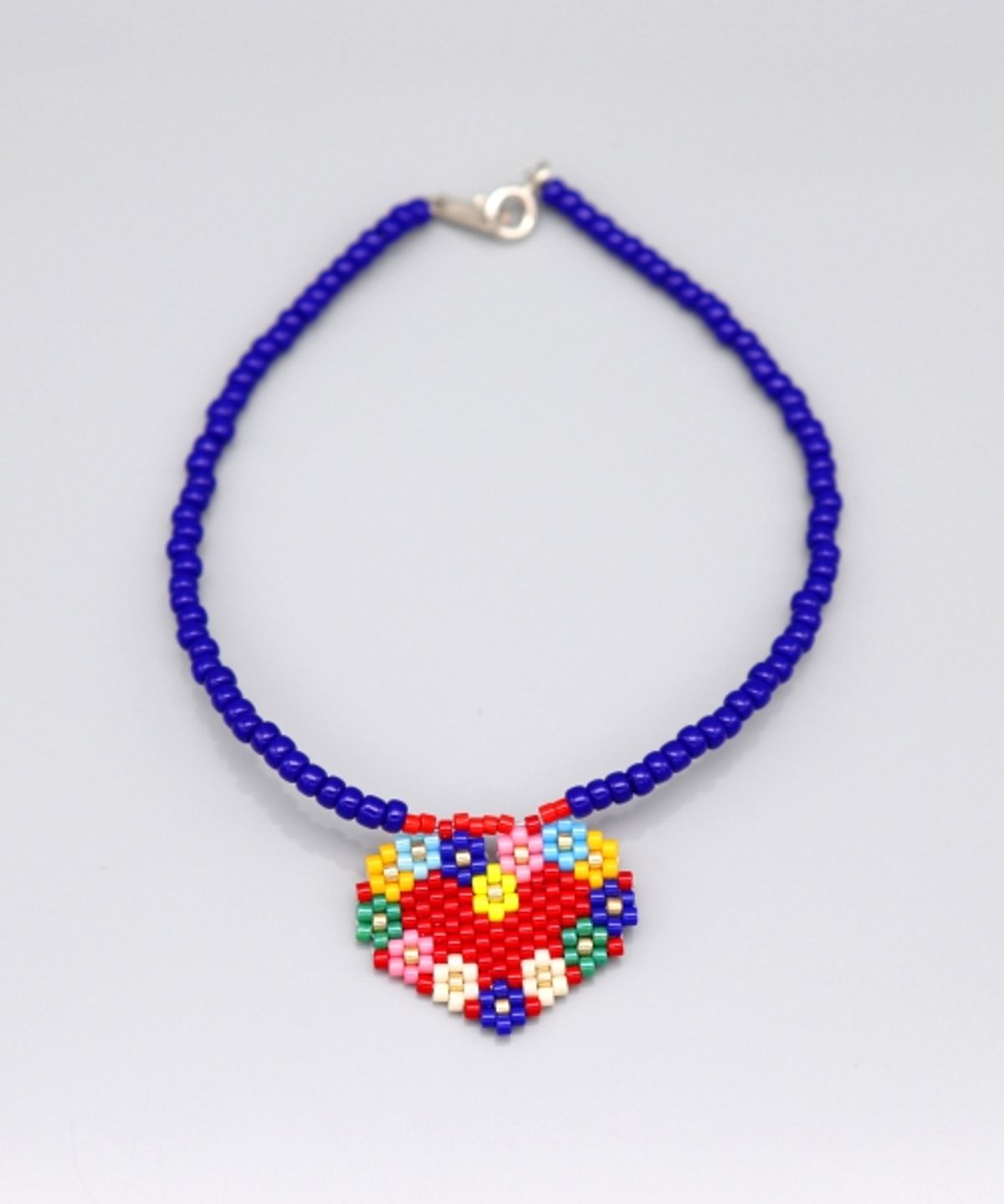 봉보(BONBEAU) Flower heart delica beads anklet 플라워 하트 델리카 비즈 발찌