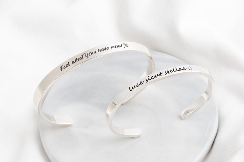 실버 925 이니셜 각인 뱅글 팔찌 (Silver Initial lettering bangle bracelet)