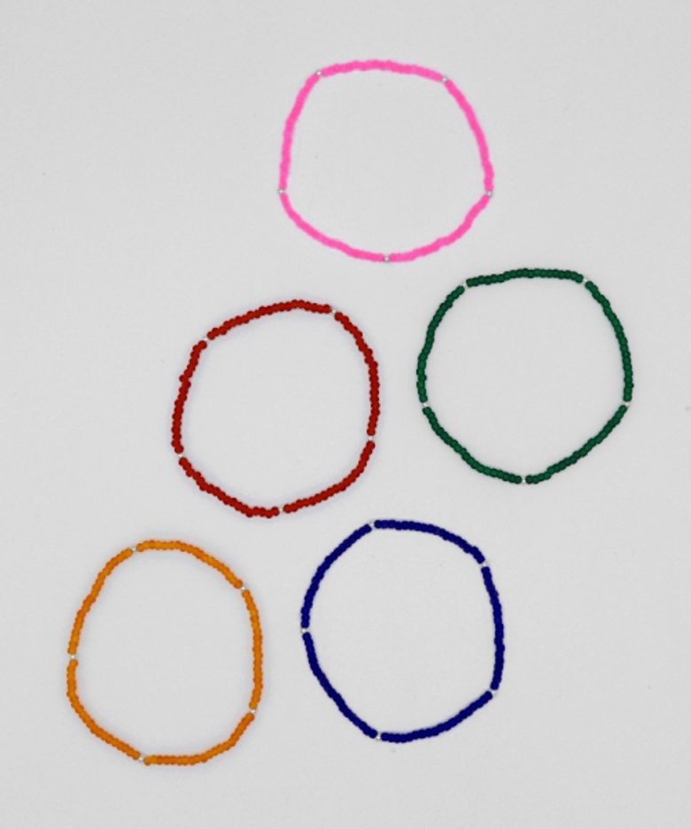 Color layered daily beads Bracelet 레이어드 심플 구슬 비즈 팔찌 5color