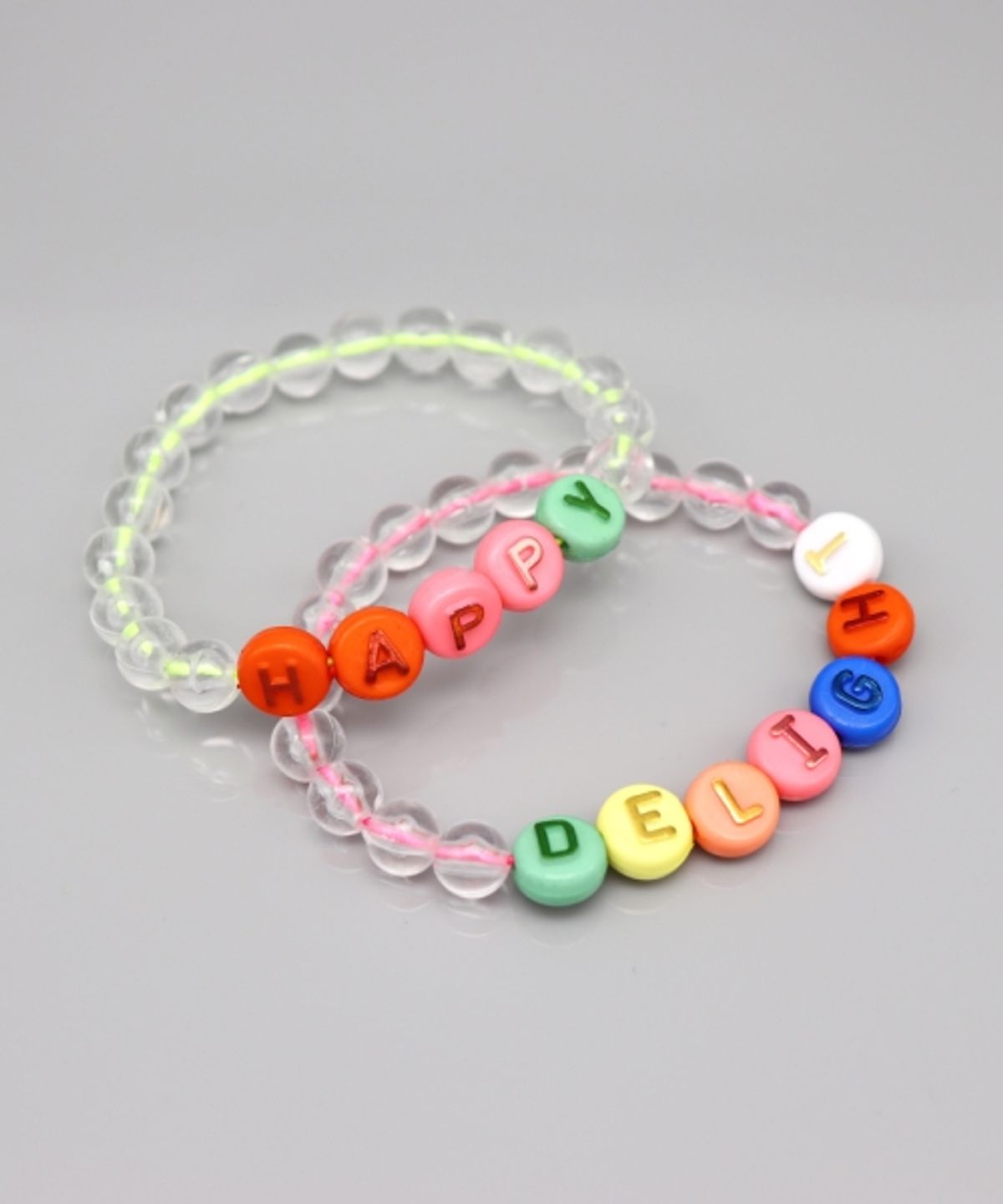 봉보(BONBEAU) Candy color ball initial acrylic Bracelet 컬러 이니셜 투명볼 믹스 아크릴 팔찌