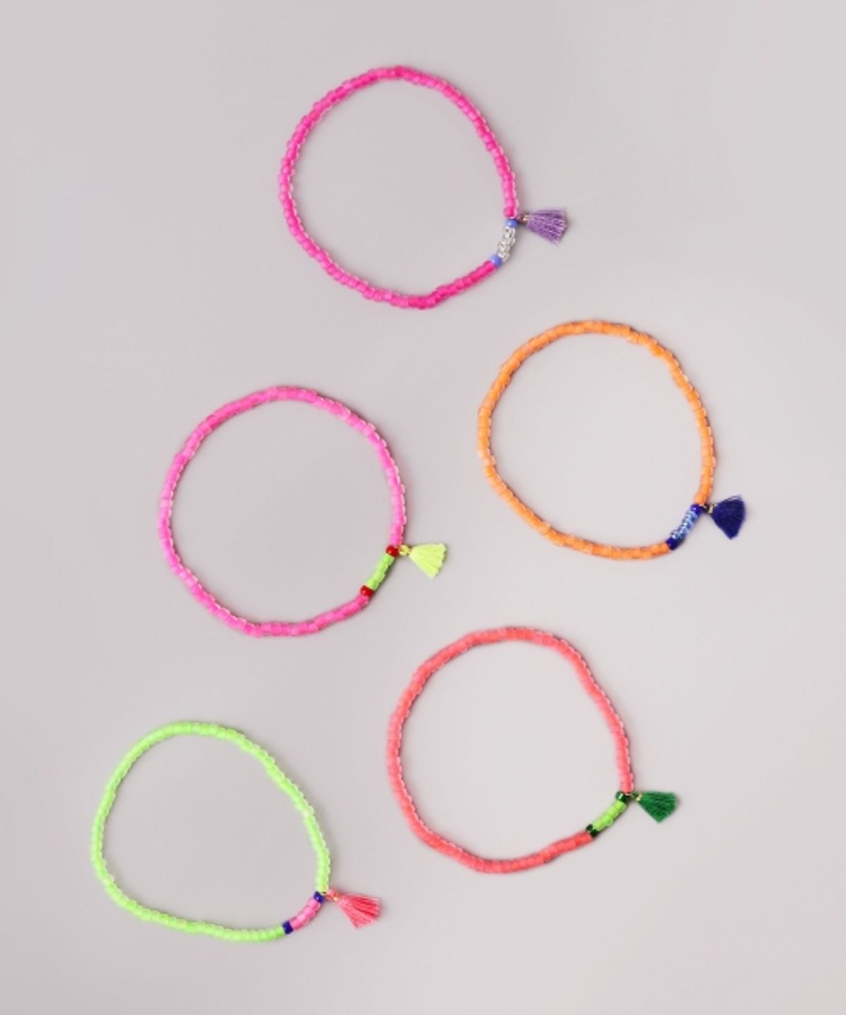 봉보(BONBEAU) Neon color point tassle beads Bracelet 네온컬러 포인트 태슬 비즈 팔찌 5color